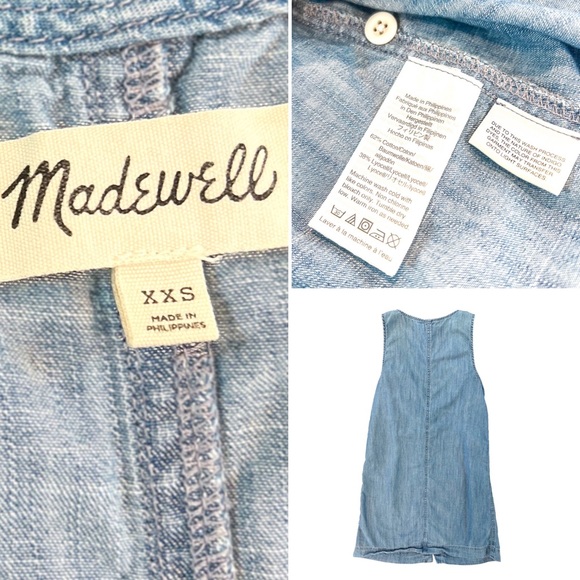 Madewell Denim Dress ✨ Sleeveless Button-front XXS - Picture 3 of 6